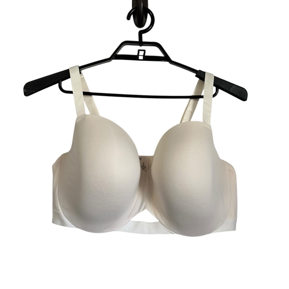 ThirdLove Women 24/7 Cotton T-Shirt Bra Sz 48C Off White Underwire Full Coverage
